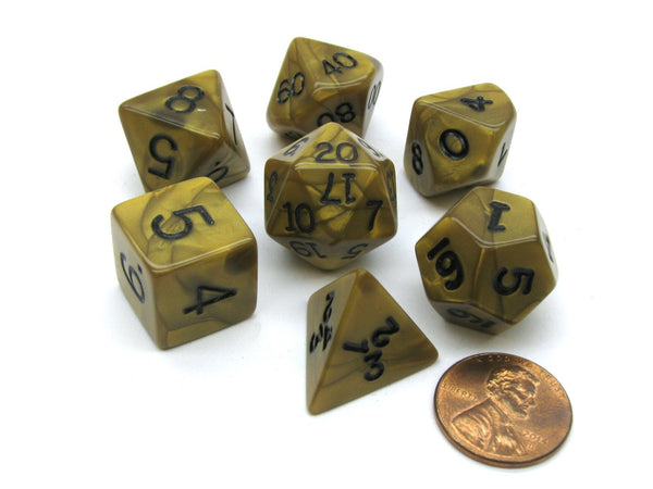 Koplow Games Gold Olympic Polyhedral Dice Set, 7 Piece RPG Dice Set for DND and Tabletop Games