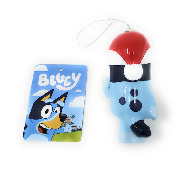 Kurt S. Adler 3.5" Bluey With Santa Hat Decoupage Christmas Ornament - Officially Licensed Holiday Tree Decoration