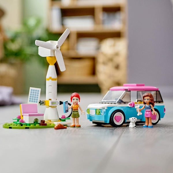LEGO Friends Olivia's Electric Car Toy 41443 Vehicle for Girls, Boys and Kids 6 Plus Years Old, with Mia Mini-Doll & Puppy Figure Eco Education Playset