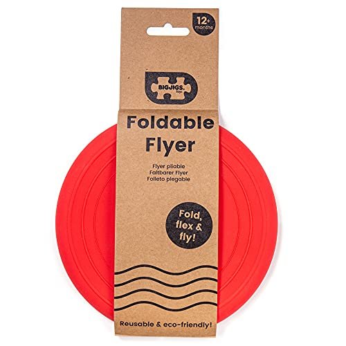 Bigjigs Toys Frisbee Flying Disc (Cherry Red) - Silicone Frisbee for Kids, Quality Flying Saucers, Beach Toys & Garden Toys, Holiday Toys for Toddlers