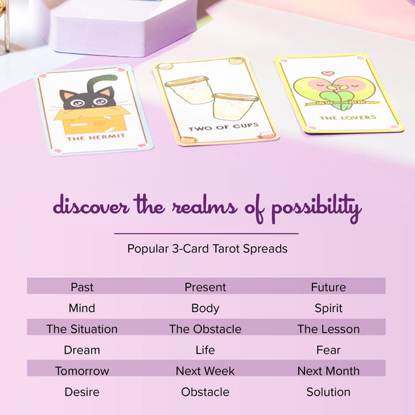 Cute Kawaii Tarot Cards for Beginners - Anime Magic Oracle Deck for Teens