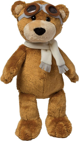 Manhattan Toy Aviator Teddy Bear 12" Stuffed Animal Plush with Soft Goggles and Scarf