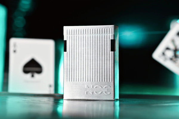 NOC Limited NOC3000X3 (Species X) Playing Cards – Silver/Teal, Premium USPCC Deck, Individually Numbered Collector Edition, GAFF Cards & Marked for Magic & Cardistry