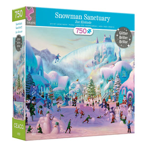 Ceaco Snowman Sanctuary Glitter (Zak Kinkade) 750 Piece Interlocking Jigsaw Puzzle