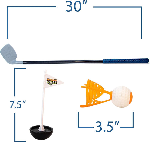 Hog Wild - Birdie Golf - Outdoor Game for Family Fun in The Backyard, at The Beach, on The Lawn - Active Play for Kids, Adults and Families – Set Includes 2 Clubs, 1 Flag, 4 Birdies and 1 Caddy Pack