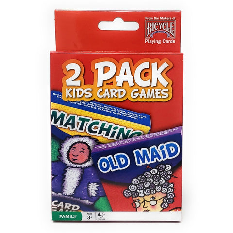 Bicycle 2 Pack Kids Card Games - Old Maid and Matching, 2+ Players Ages 3+