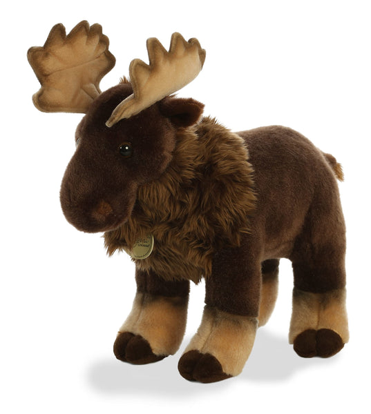 Aurora® Adorable Miyoni® Moose Stuffed Animal - Lifelike Detail - Cherished Companionship - Brown 14 Inches