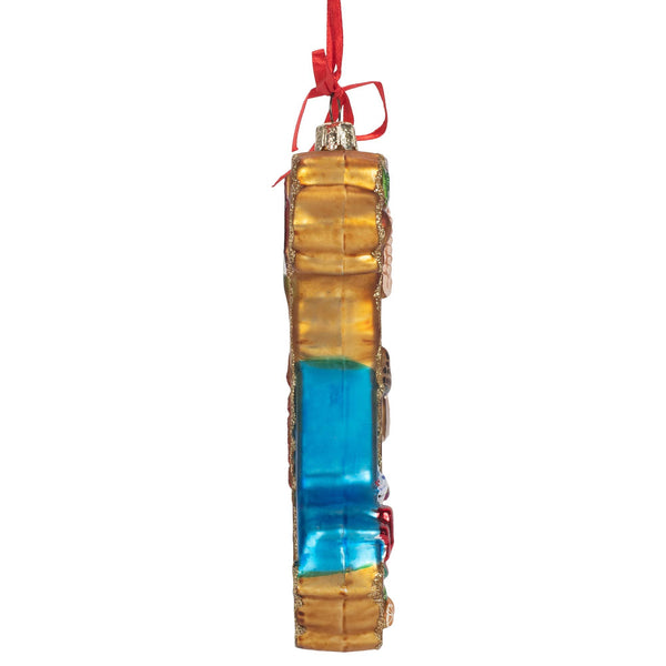 Kurt S. Adler 5.5-Inch Italy Map Glass Christmas Ornament with Red Ribbon
