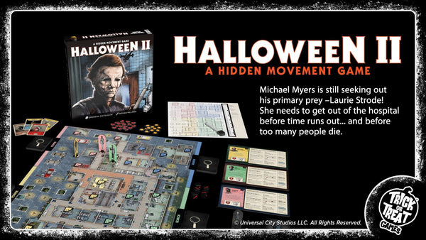 Trick Or Treat Studios Halloween 2 Board Game - Hidden Movement Strategy Game Inspired by Halloween II, Suspenseful Gameplay, 2-4 Players, Ages 14+