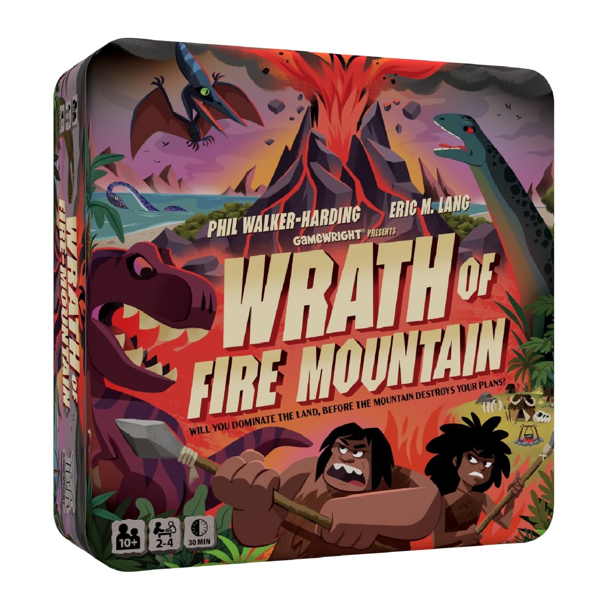 Gamewright - Wrath of Fire Mountain - Board Game - Will You Dominate The Land, Before The Mountain Destroys Your Plans? Age 10+, 2-4 Players