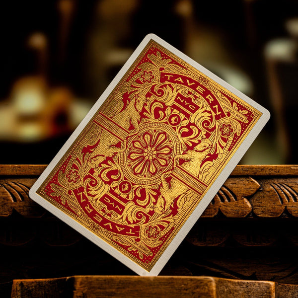 theory11 Tavern on the Green: Red Edition Premium Playing Cards, Poker Size Standard Index