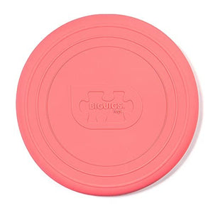 Bigjigs Toys Frisbee Flying Disc (Coral Pink) - Silicone Frisbee for Kids, Quality Flying Saucers, Beach Toys & Garden Toys, Holiday Toys for Toddlers
