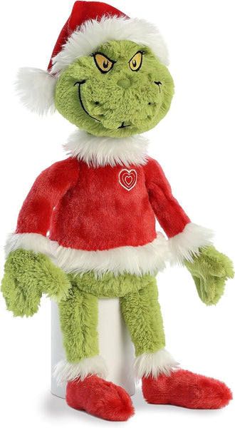 Aurora® Whimsical Dr. Seuss™ 16" Grinch Santa Stuffed Animal - Magical Storytelling - Literary Inspiration - Green