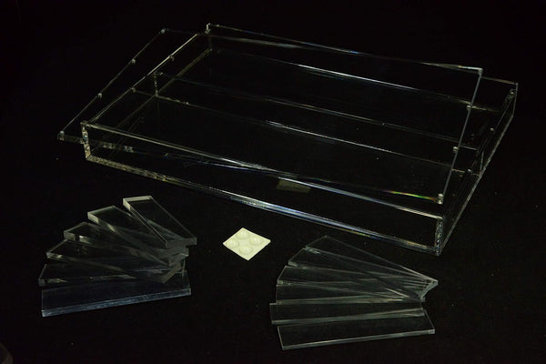 Carat X4x2 Clear Acrylic Eight Playing Card Deck Case, Magnetic 8 Deck Storage Display Holder for Collectible Poker Cards