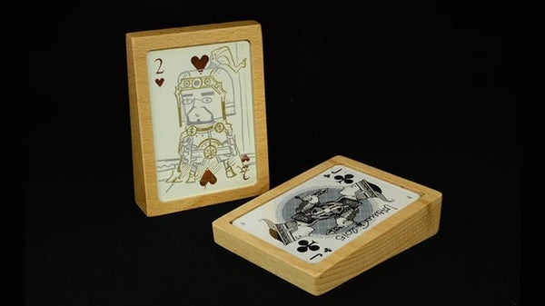 Carat WSC Wooden Single Card Display Stand, Solid Beech Wood Holder with Clear Acrylic Cover for Collectible Poker Cards, Desktop Showcase