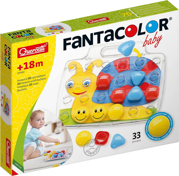 Quercetti Early Development Toy For Learning Shapes & Colors For Ages 18 Months & Up Pixel Baby Basic Colourful