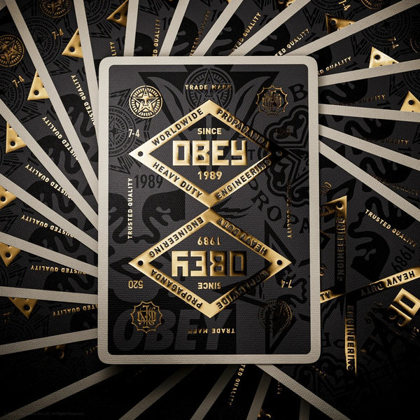 theory11 OBEY Gold Edition Premium Playing Cards, Poker Size Standard Index
