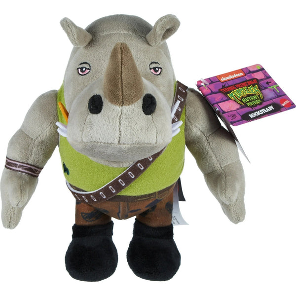 Teenage Mutant Ninja Turtles: Mutant Mayhem Rocksteady Plush Toy, 8 inch TMNT Soft Dolls, Ages 3+