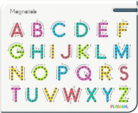 Playskool Magnatab — A to Z Uppercase Letters — Magnetic Board Toy Letter Tracing for Toddlers Learning and Sensory Drawing — for Kids Ages 3 and Up