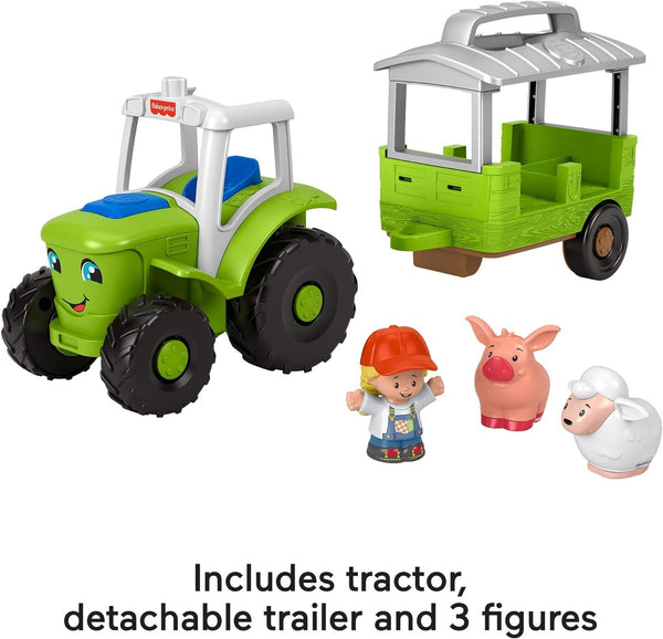 Fisher-Price Little People Toddler Musical Toy Caring for Animals Tractor Farm Vehicle & 3 Figures for Ages 1+ Years