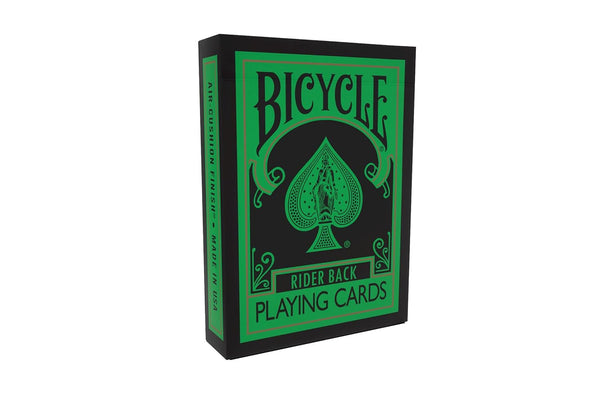 Bicycle Reverse Playing Cards (Green & Black) - Black Reversed Back USPCC Premium Deck for Magicians, Cardists & Collectors