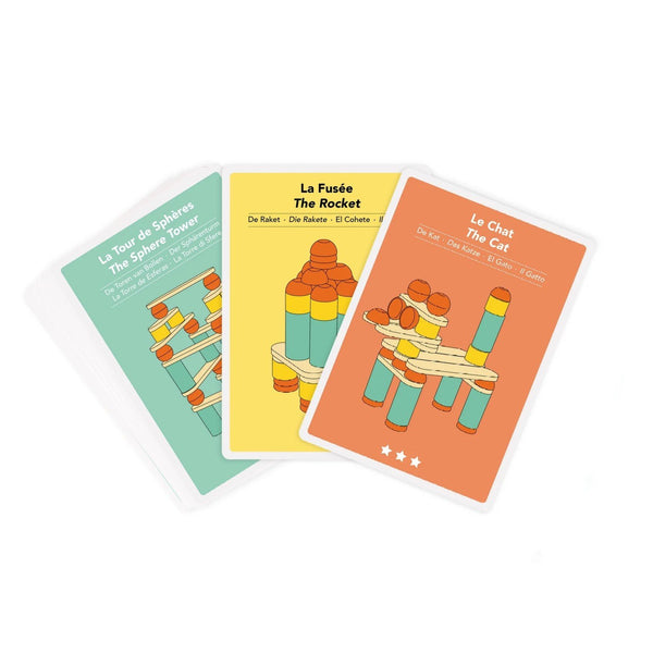 OPPI Stix 24 Creative Cards – Use With Stix Pieces Montessori-Inspired Creative Building Sticks for Kids & Families | Boosts Imagination, Spatial Awareness & Fine Motor Skills