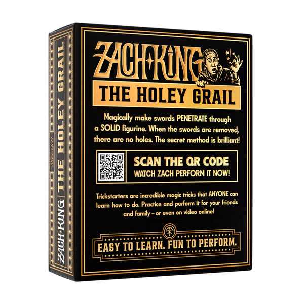 theory11 Trickstarters The Holey Grail Magic Trick - Presented by Zach King - Swords Penetrate Solid Figurine - Beginner & Pro Magic Trick - Perform in Person or Online - Easy to Learn, Ages 14+