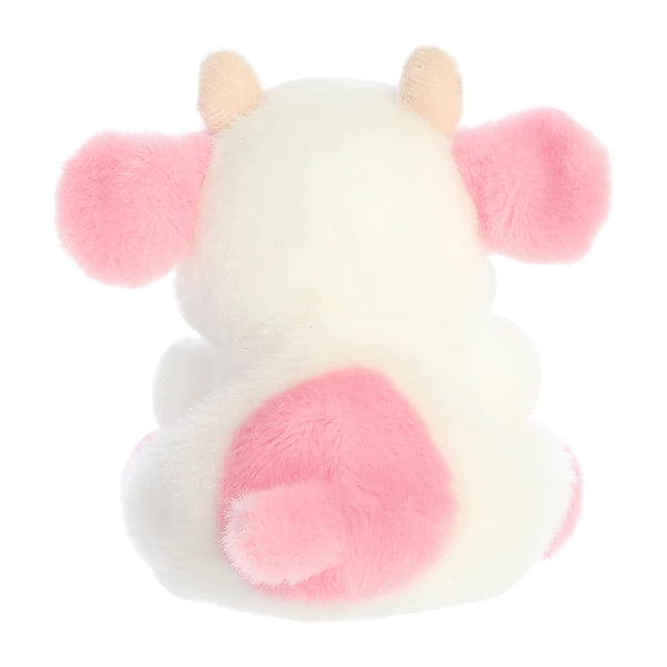 Aurora® - Palm Pals™ - 5" Belle Strawberry Cow™ Stuffed Animal - Pocket-Sized Collectible Cow Plush Toy, Soft Pink & White - 5 Inches