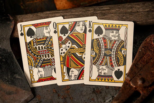 Kings Wild Project Battle Axe Luxury Playing Cards - Special Edition Blue Gilded, Poker Size, Custom Index, Numbered Collectible Deck