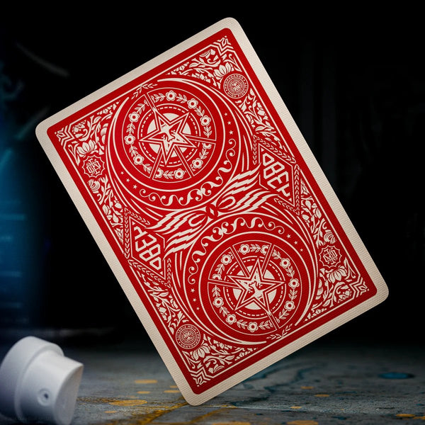 theory11 OBEY Red Edition Premium Playing Cards, Poker Size Standard Index