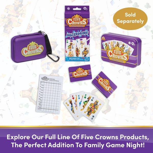 PlayMonster Five Crowns – Card Game for Kids and Adults, Travel and Family Game Night Favorite, The Game isn’t Over Until the Kings Go Wild, 5 Suited Rummy Style Card Game, 1-7 Players, Ages 8+