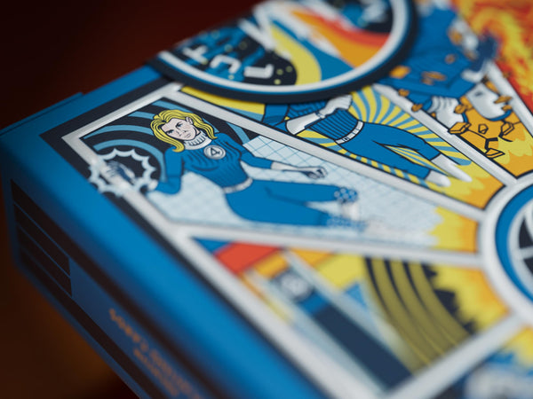 theory11 Marvel Fantastic Four Premium Playing Cards, Poker Size Standard Index, Retro Futuristic Design, Embossed Tuck Box, Luxury Collectible Deck
