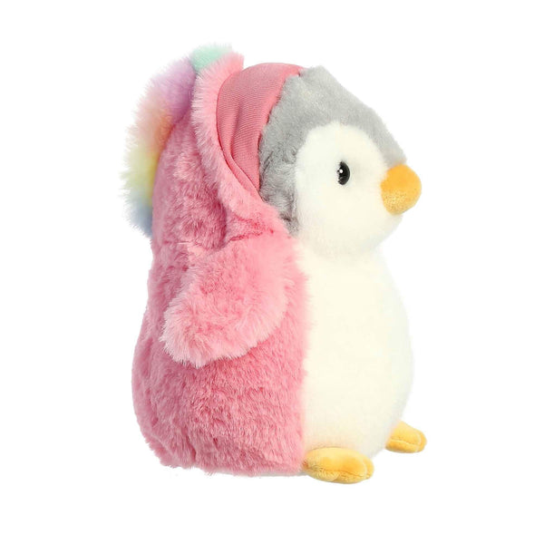 Aurora® Playful Pompom Penguin™ Unicorn Stuffed Animal - Vibrant Companions for Warm Cuddles - Perfect for Adults, Kids, and Birthdays - Pink 7 Inches