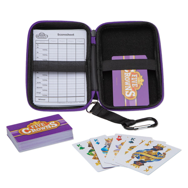 Five Crowns Travel Case Bundle, Cards, Scorecard Included – Card Game for Kids and Adults, Family Game Night, The Game isn’t Over Until the Kings Go Wild!, 5 Suited Rummy Style Card Game, Ages 8+