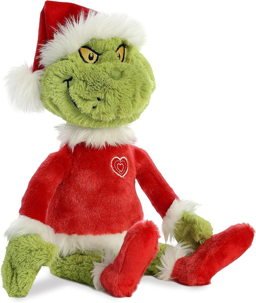 Aurora® Whimsical Dr. Seuss™ 16" Grinch Santa Stuffed Animal - Magical Storytelling - Literary Inspiration - Green