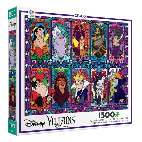 Ceaco Disney Villains 2 - Stained Glass Style Jigsaw Puzzle, 1500 Piece