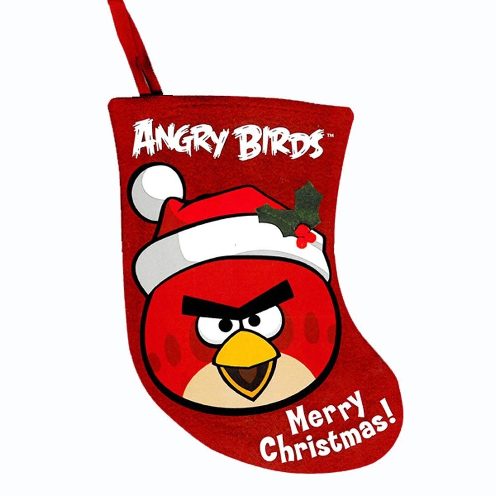 Kurt S. Adler Angry Birds Red Bird Miniature Applique Stocking, 6.5“