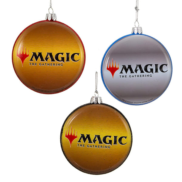 Kurt S. Adler Magic The Gathering Disc Ornaments, 3 Piece Set, Multi-Colored