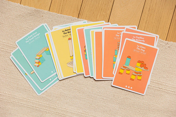 OPPI Stix 24 Creative Cards – Use With Stix Pieces Montessori-Inspired Creative Building Sticks for Kids & Families | Boosts Imagination, Spatial Awareness & Fine Motor Skills
