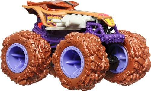 Hot Wheels Monster Trucks Fang Frenzy 4-Pack - Set of 4 Toy Vehicles, Giant Wheels, Favorite Characters, Ages 3+