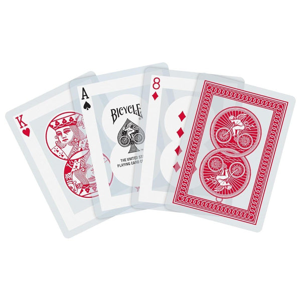Bicycle Waterproof Clear Playing Cards - 6-Pack of Red Rider Back Plastic Decks, 30% Recycled Material, Rinseable, Perfect for Pool, Beach, Camping & Party Games