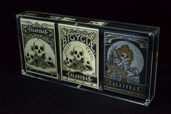 Carat X3 Clear Acrylic Triple Playing Card Deck Case, Magnetic 3 Deck Storage Display Holder for Collectible Poker Cards