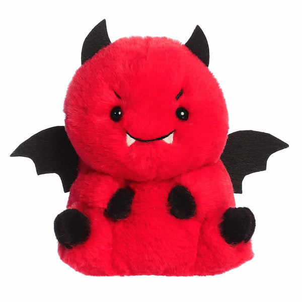 Aurora® Spooky Rolly Pet™ Danny Devil™ Stuffed Animal - Compact Size for On-The-Go Fun - Perfect for Halloween Decorations and Gifts - Red 5 Inches