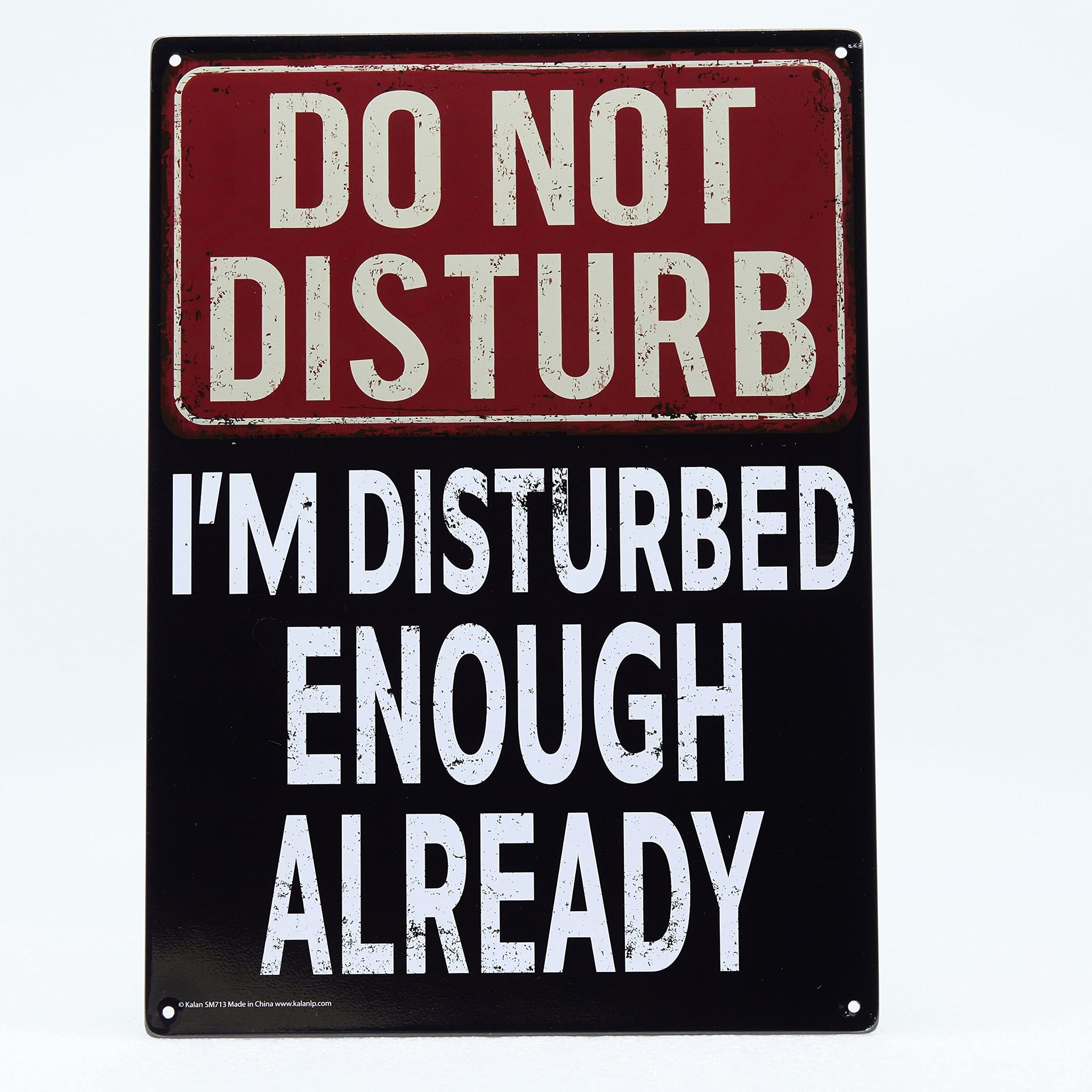 Do Not Disturb Metal Sign - Easy-to-Hang Wall Decor - Fun Tin Signs for Man Cave - Metal Dorm Room Decorations, Garage Signs, and Man Cave Signs