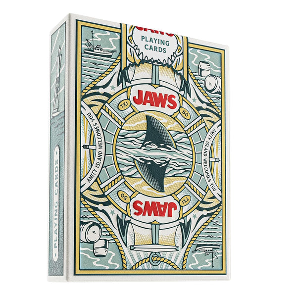theory11 Jaws 50th Anniversary Playing Cards, Premium Poker Deck, Collectible 52-Card Set with Custom Artwork, Embossed Tuck Box