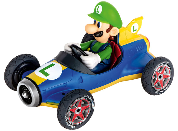 Carrera Pull & Speed 15813018 Official Licensed Kids Mario Kart Toy Car Pull Back Vehicle for Ages 3 and Up - Mach 8 Mario/Mach 8 Luigi