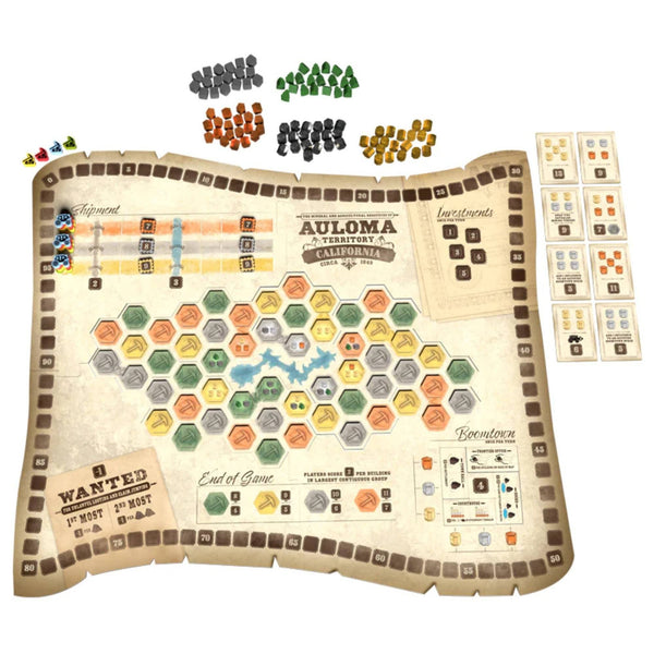 Trick Or Treat Studios Gold West CA. 1849 2nd Edition Board Game - Wild West Resource Strategy Game, Euro-Style Mancala Mechanics & Mining, Territory & Contracts Gameplay, 2-4 Players Ages 14+
