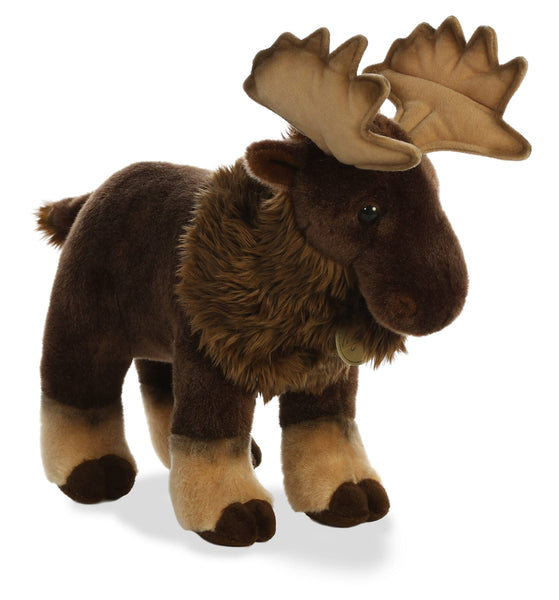 Aurora® Adorable Miyoni® Moose Stuffed Animal - Lifelike Detail - Cherished Companionship - Brown 14 Inches