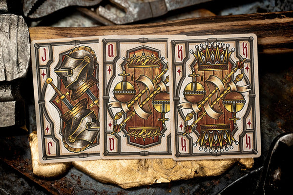 Kings Wild Project Oakeshott Luxury Playing Cards – Standard Edition, Poker Size, Custom Index, The Art of the Blade Medieval Sword Collectible Deck