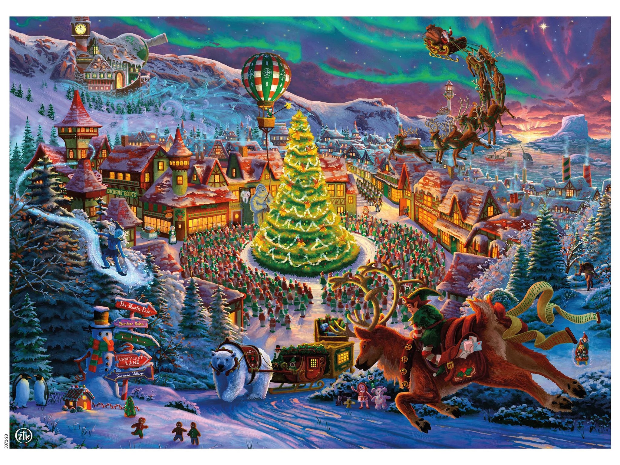 Ceaco - Zac Kinkade - Classic Christmas - Santa's North Pole - 1000 Piece Jigsaw Puzzle